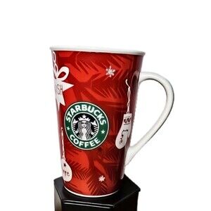 Starbucks 16 Fl Oz Holiday 2009 New Bone China Christmas Tall Coffee  Mug Cup